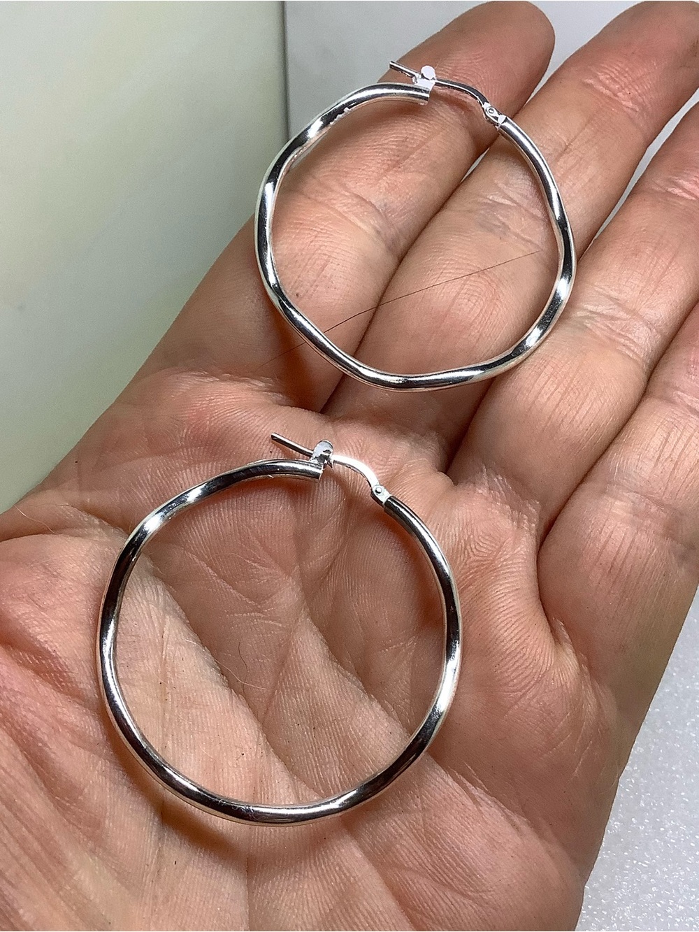 Sterling silver 1.5” hoop earrings